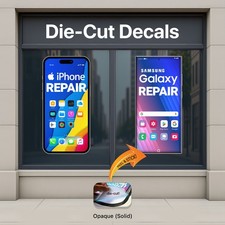 iPhone Samsung Repair Window Decal – Die-Cut Storefront Sign Sticker (Set of 2) picture