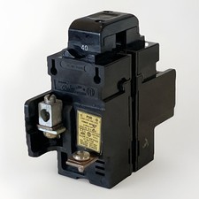 Pushmatic Bulldog P240 40A 120-240V 2 Pole Circuit Breaker Flat Bottom + Screen picture