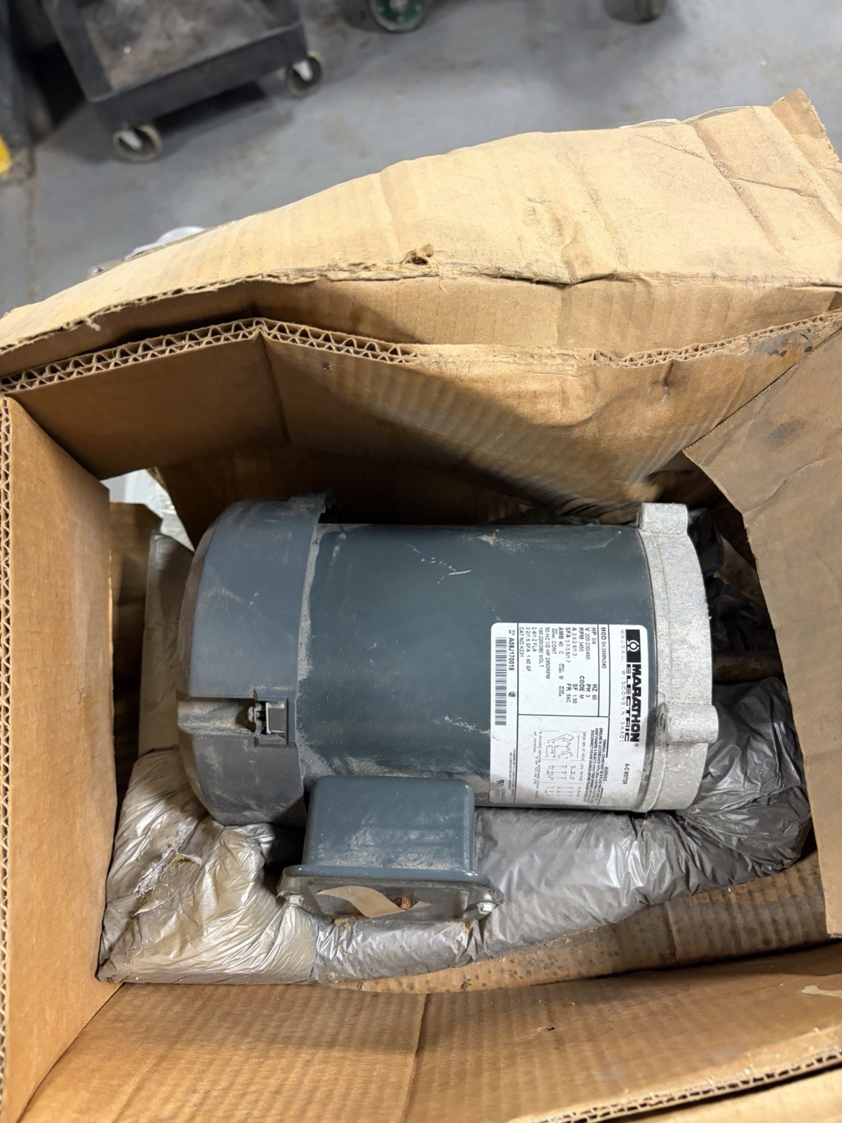 NEW MARATHON 5K36MN340 Motor K231 3ph 3/4hp 200-230/460V 60hz 3450rpm TEFC-56C NEW MARATHON 5K36MN340 Motor K231 3ph 3/4hp 200-230/460V 60hz 3450rpm TEFC-56C