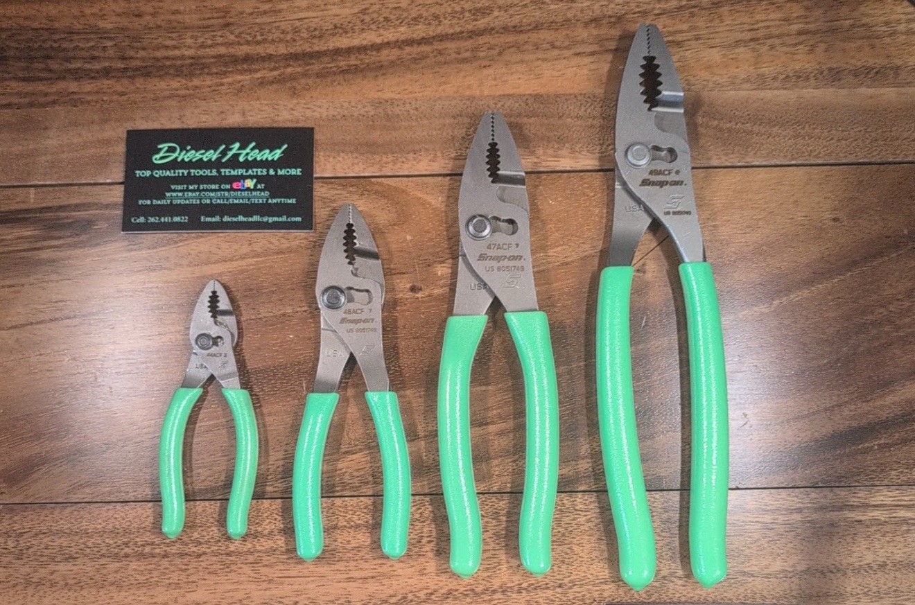 *NEW* Snap On Tools 44ACF/46ACF/47ACF/49ACF Green Comfort Combination Pliers *NEW* Snap On Tools 44ACF/46ACF/47ACF/49ACF Green Comfort Combination Pliers