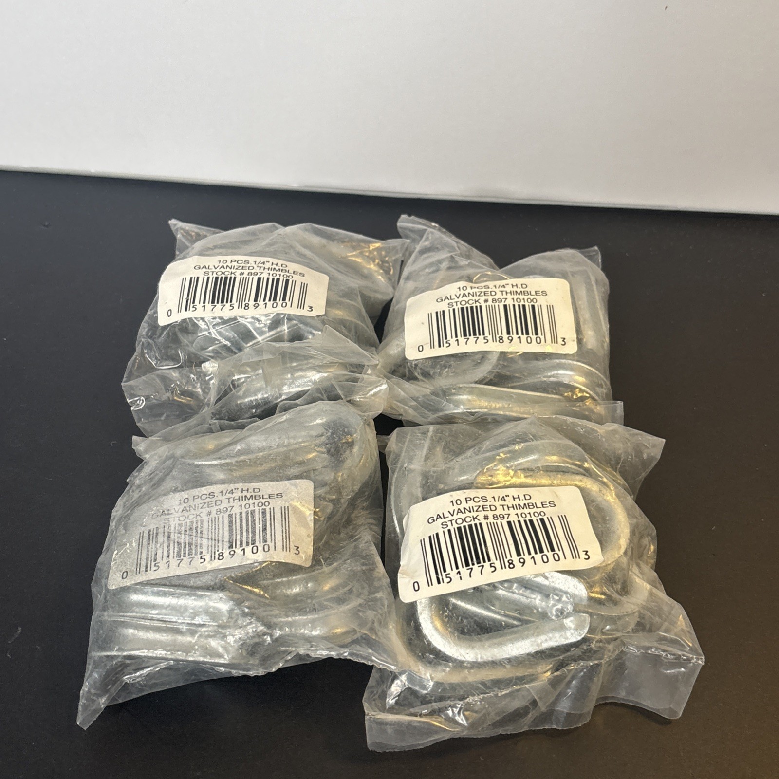 Lot of 5 Bags 40 PCS 1/4” HD Galvanized Wire Rope Cable Thimbles NOS A4 Lot of 5 Bags 40 PCS 1/4” HD Galvanized Wire Rope Cable Thimbles NOS A4