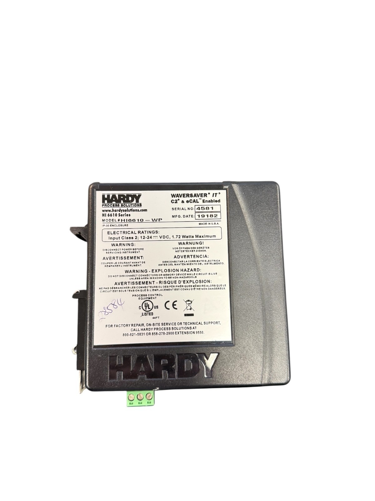 Hardy Process Solutions HI6610-WP Weight Processing Module Hardy Process Solutions HI6610-WP Weight Processing Module