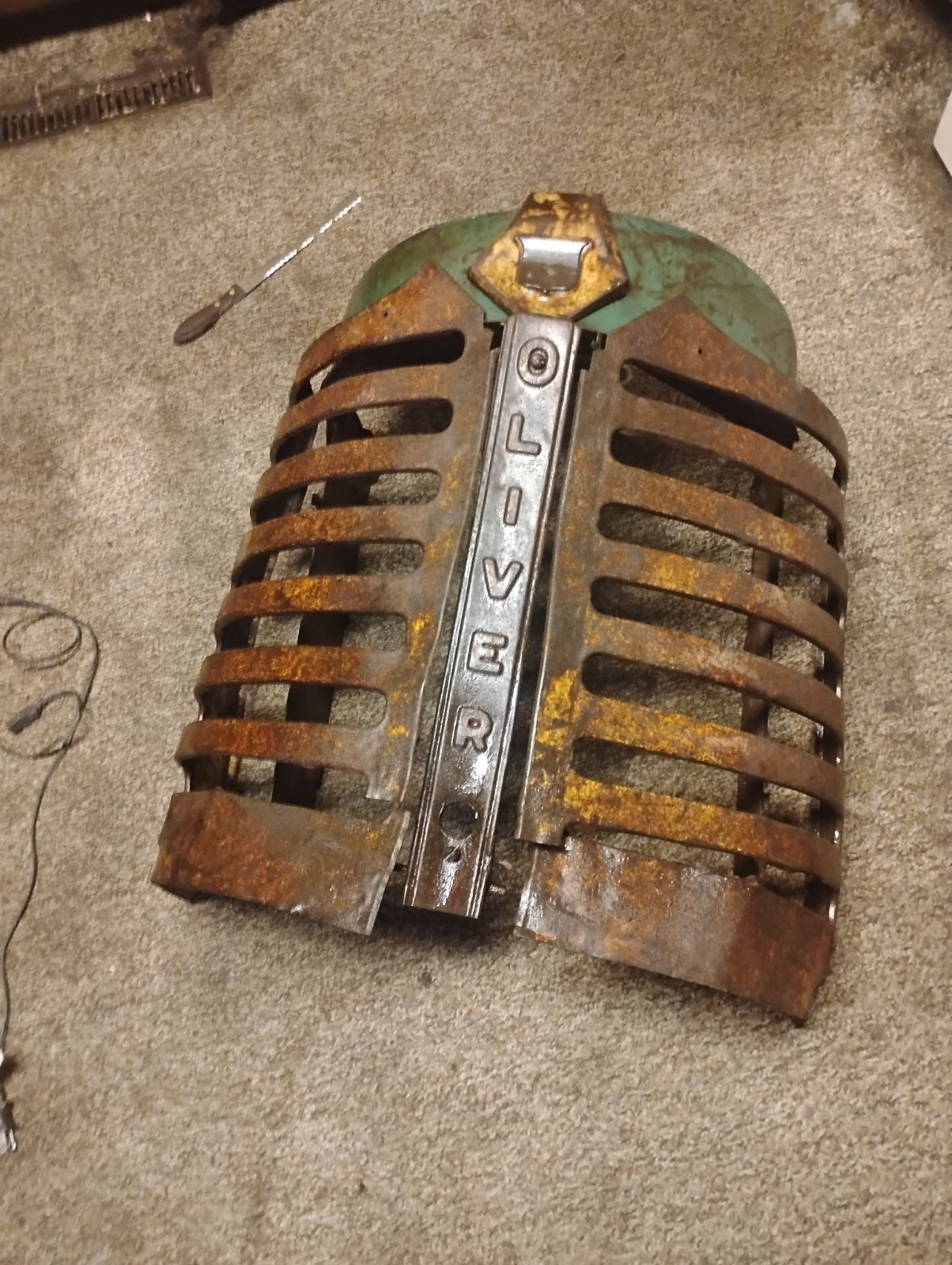 Oliver tractor ORIGINAL front radiator grill assembly 55 Model ? Oliver tractor ORIGINAL front radiator grill assembly 55 Model ?