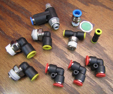 Festo  Legris SMC (10) Push-to-Connect 6 &8 mm Fitting lot w flow control valve picture