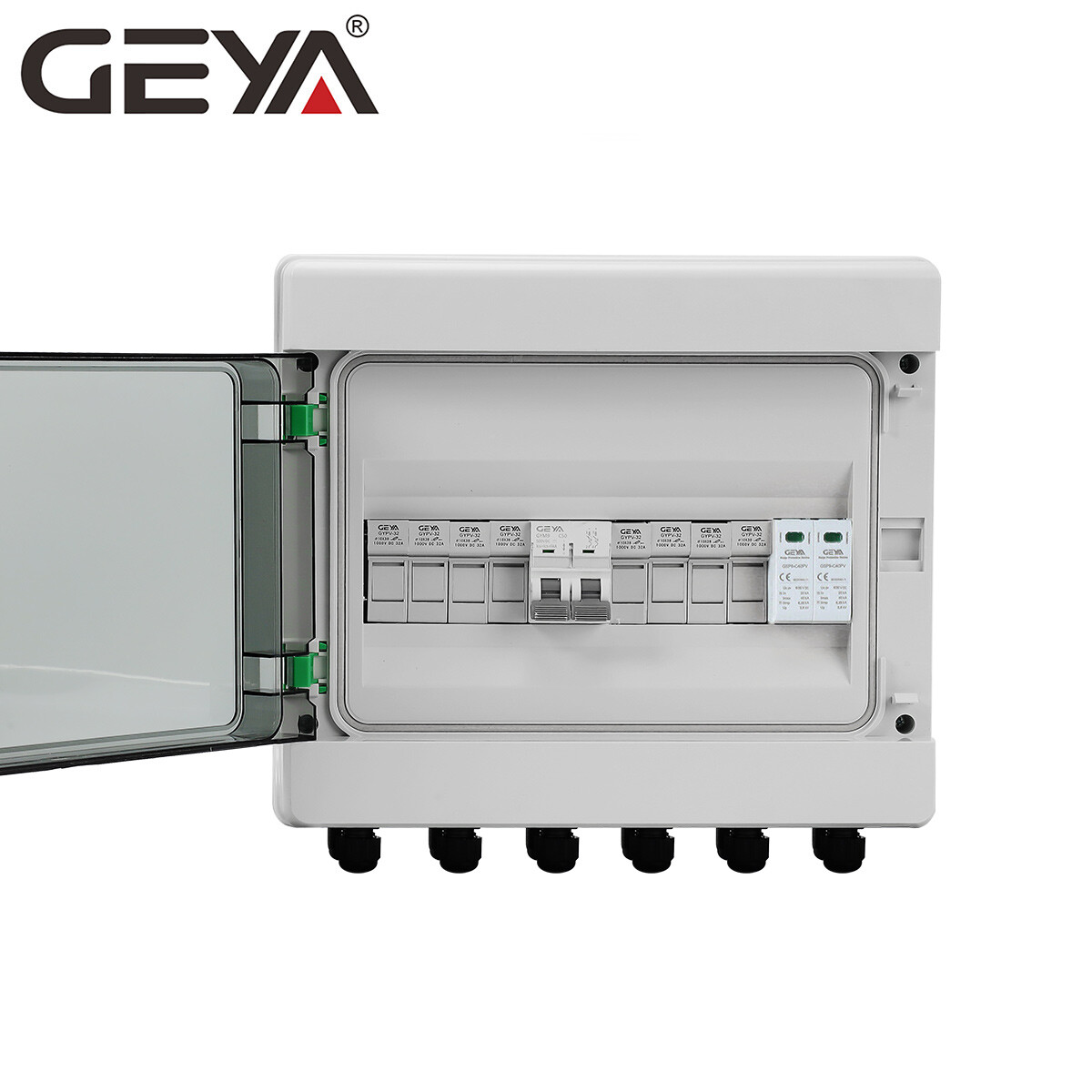 GEYA Solar PV Combiner Box Plastic 15A 4strings 550VDC Circuit Breaker Solar GEYA Solar PV Combiner Box Plastic 15A 4strings 550VDC Circuit Breaker Solar