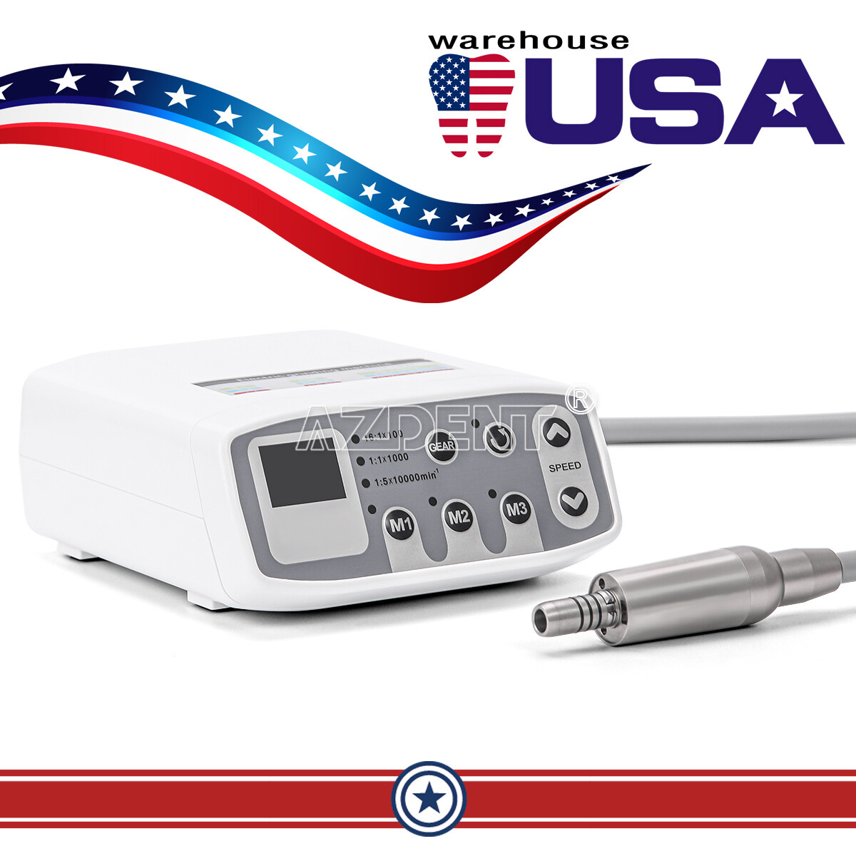 AZDENT Dental Electric LED Brushless Micro Motor/1:1/1:5 Increasing Handpiece AZDENT Dental Electric LED Brushless Micro Motor/1:1/1:5 Increasing Handpiece