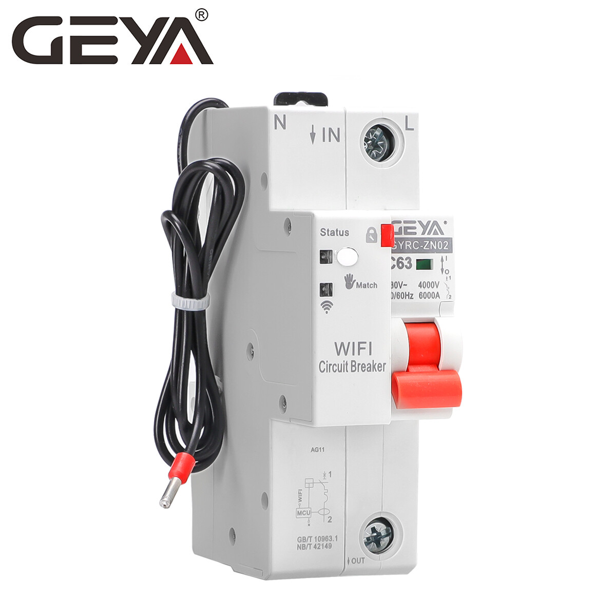 GEYA TUYA WIFI Smart MCB 15 function 1-4P 80A Circuit Breaker Reclosing Switch GEYA TUYA WIFI Smart MCB 15 function 1-4P 80A Circuit Breaker Reclosing Switch