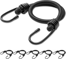 18Inch Bungee Cords with Hooks,6Pcs Heavy Duty Extra Strong Outdoor Elastic Rope picture