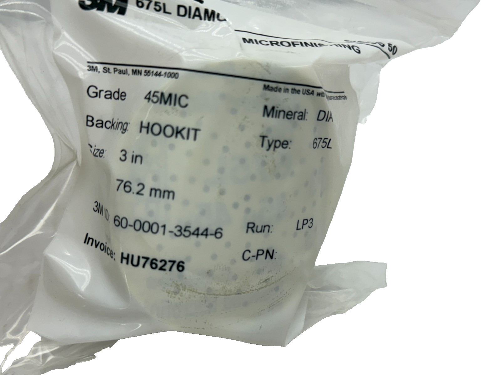 Lot of 50x 3M Hookit 5111908907 Durable Diamond Microfinish 675L, 45 Micron, 3