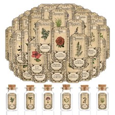 68Pcs Herb Stickers Lables for Jars Vintage Spice Small, Multicolour picture