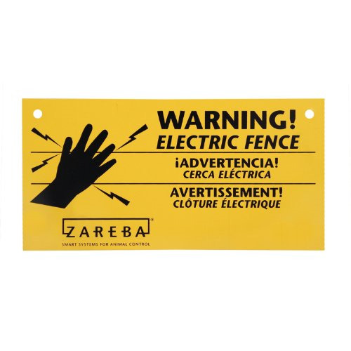 Zareba 680828 WS3 3-Pack Electric Fence Warning Signs, 3