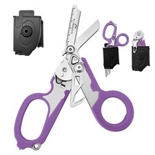 Emergency Trauma Shears Medic Emt Heavy  Duty Multi Purpose Shears Purple Handle picture