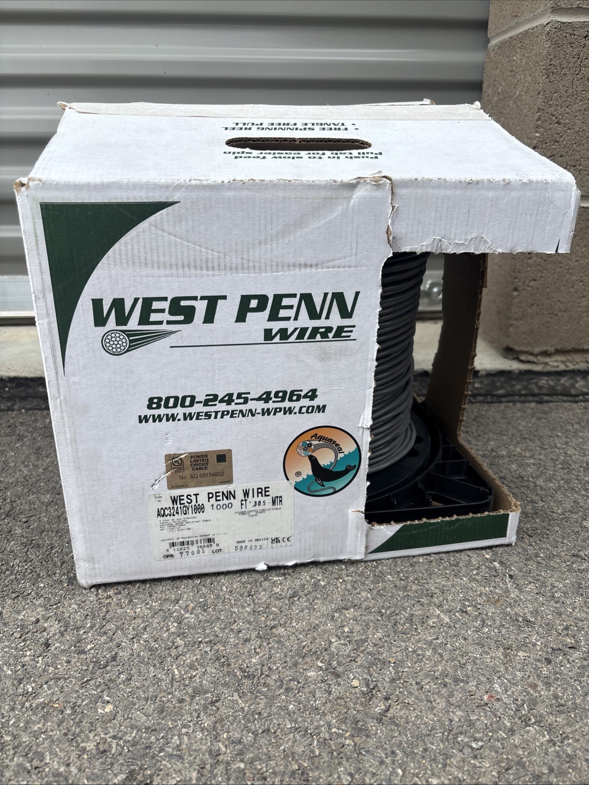 West Penn Wire 3241GY1000 1000FT 22AWG 4-Conductor Shielded Cable Gray-New West Penn Wire 3241GY1000 1000FT 22AWG 4-Conductor Shielded Cable Gray-New