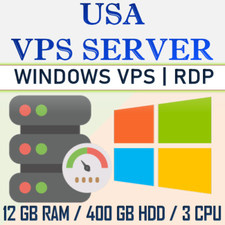 USA Windows VPS – 12GB RAM, 400GB HDD, 12-Month RDP Hosting picture