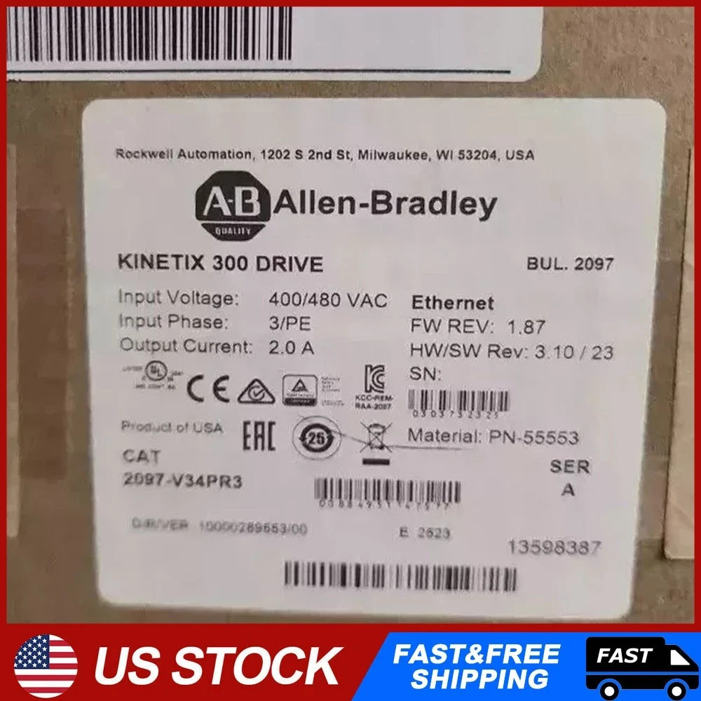 NEW SEALED ALLEN BRADLEY 2097-V34PR3 /A Kinetix 300 DRIVE EtherNet/IP 2097V34PR3 NEW SEALED ALLEN BRADLEY 2097-V34PR3 /A Kinetix 300 DRIVE EtherNet/IP 2097V34PR3