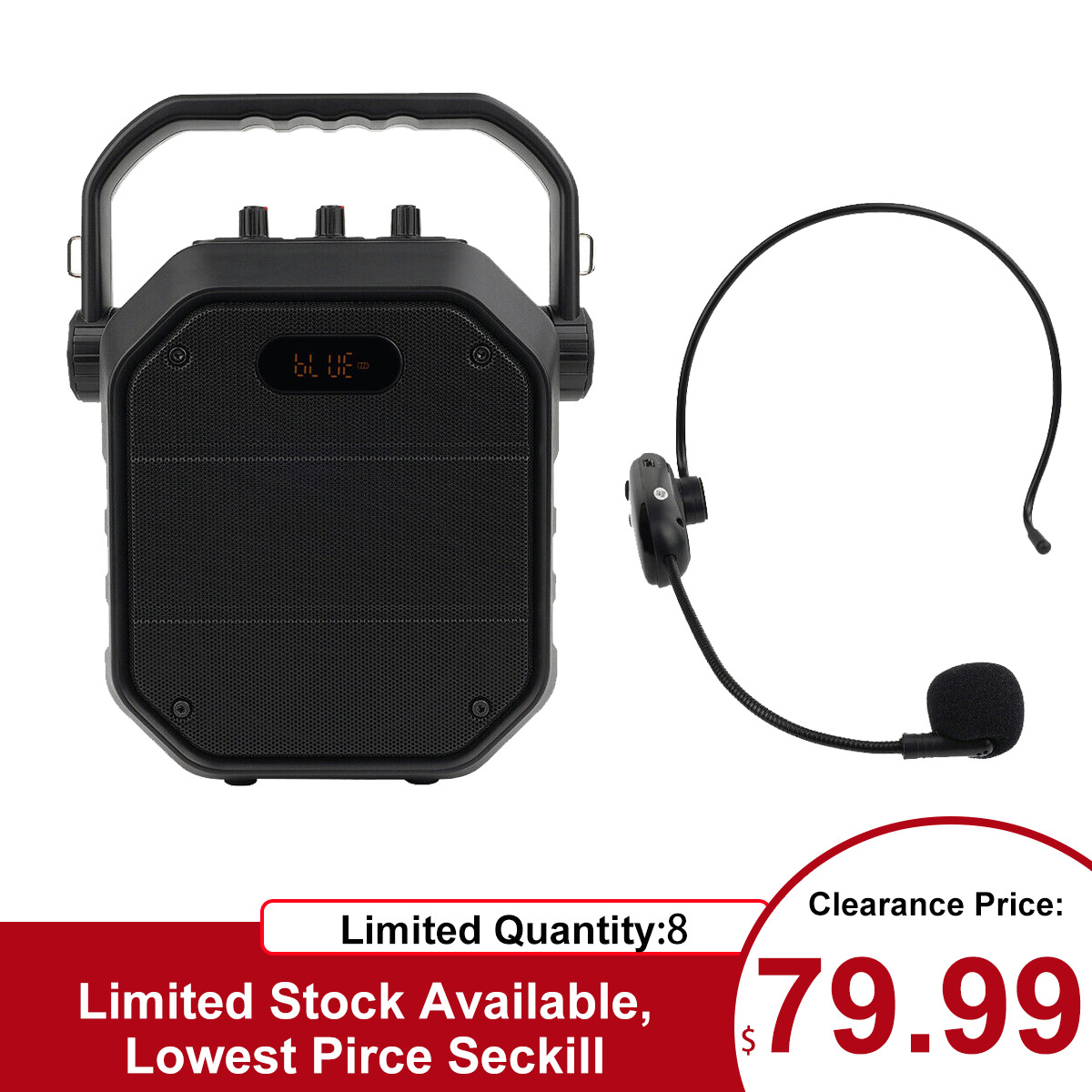 Retekess TC102 Portable Voice Amplifier Wireless Speaker Microphone Bluetooth US