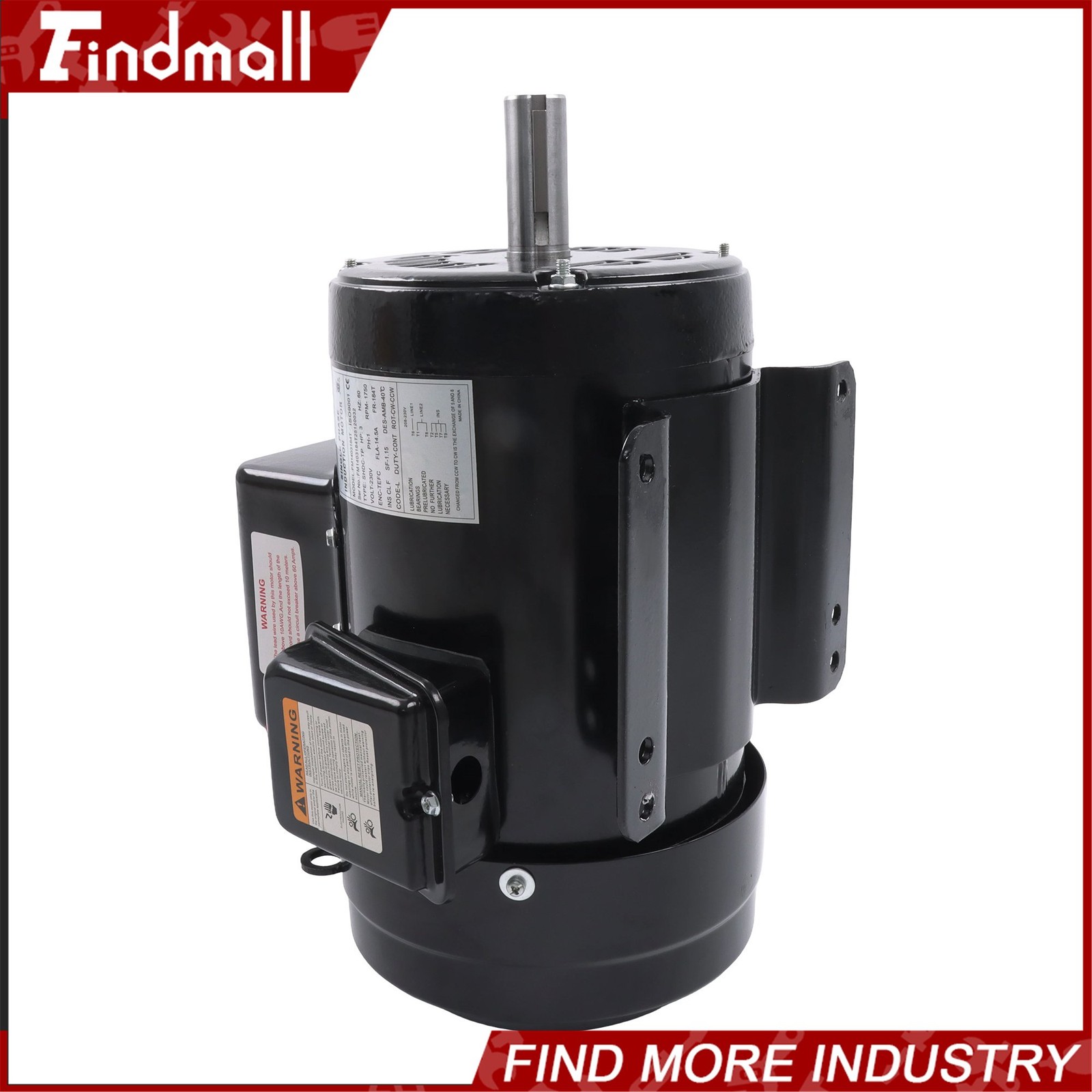 Findmall 3HP Farm Duty Motor 1800 RPM TEFC 184T Single Phase 208/230V 60Hz Findmall 3HP Farm Duty Motor 1800 RPM TEFC 184T Single Phase 208/230V 60Hz