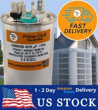 45+5 uF ±6% 370V/440VAC Dual Round Capacitor Carrier Lennox Goodman Genteq Trane picture