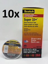 10x (10 PACK) 3M Scotch Super 33+  Vinyl Electrical Tape 06133 (100 total rolls) picture
