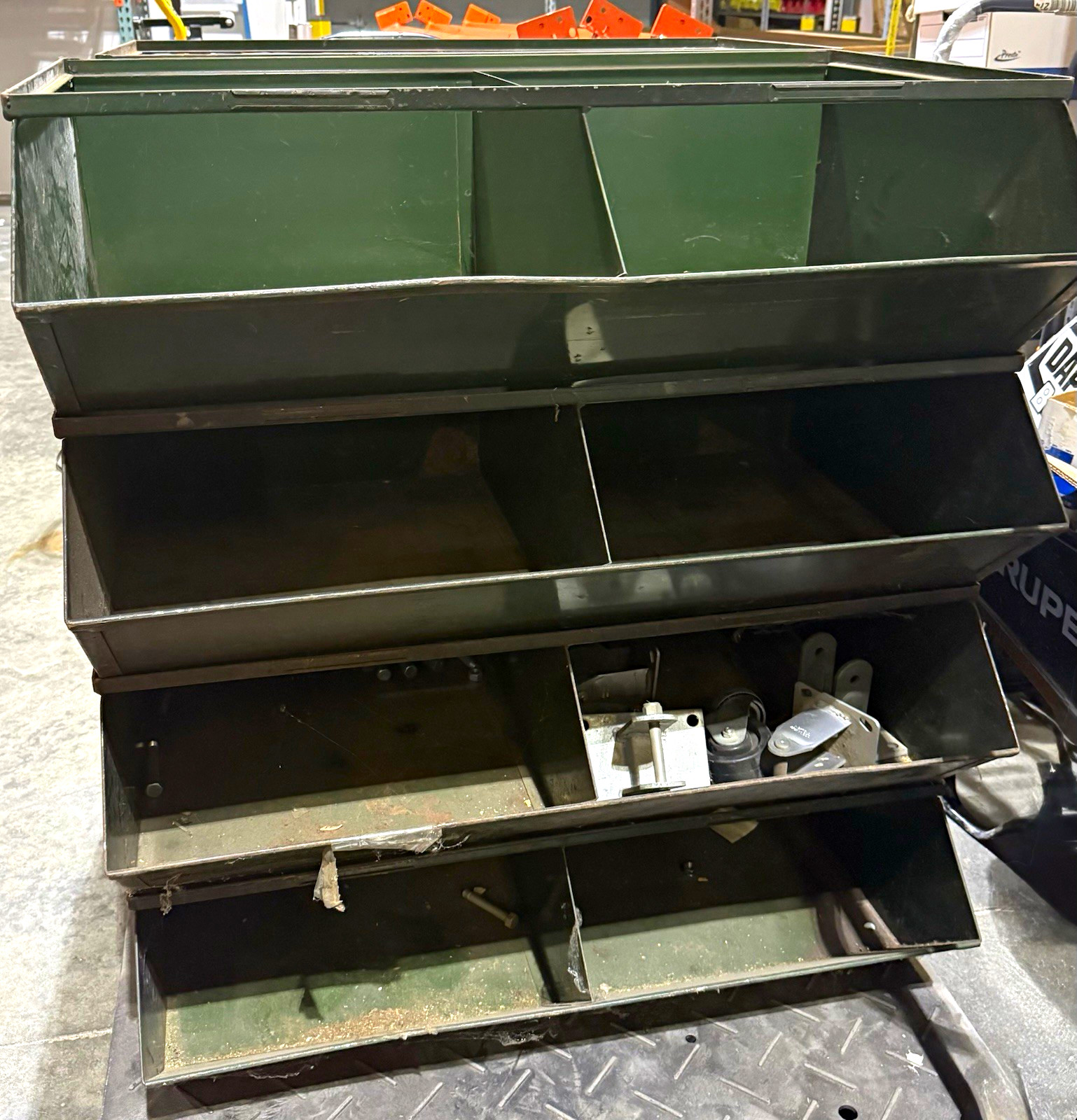 Vintage Industrial Stackbin Metal Sectional Stacking Bins