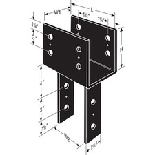 Simpson Strong-Tie 6X BEAM, 6X POST BLACK COLUMN CAP CC66PC picture