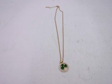 3 Leaf Clover CZ Necklace, Gold Chain, 22 inch picture