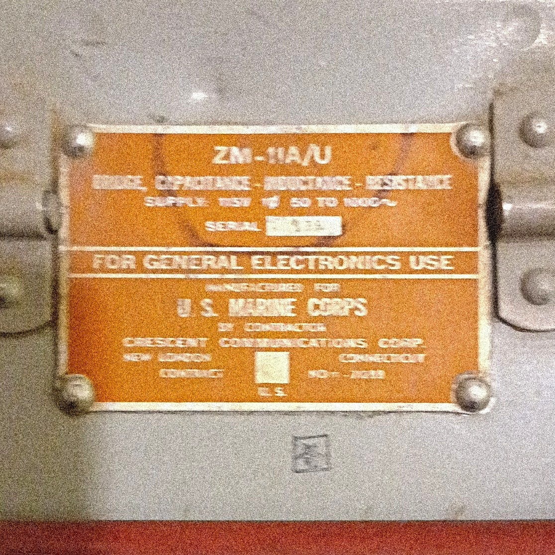 1952 Navy Marines ZM-11A/I Bridge Capitance Inductance Resist Vintage Military 1952 Navy Marines ZM-11A/I Bridge Capitance Inductance Resist Vintage Military