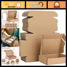 100 Pcs Small Cardboard Shipping Boxes 6x4x1.6 for Mailing & Packaging, Brown picture