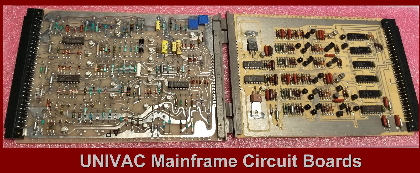 2 Rare UNIVAC Mainframe Circuit Boards 9000 series and 2 Computer Punched Cards 2 Rare UNIVAC Mainframe Circuit Boards 9000 series and 2 Computer Punched Cards