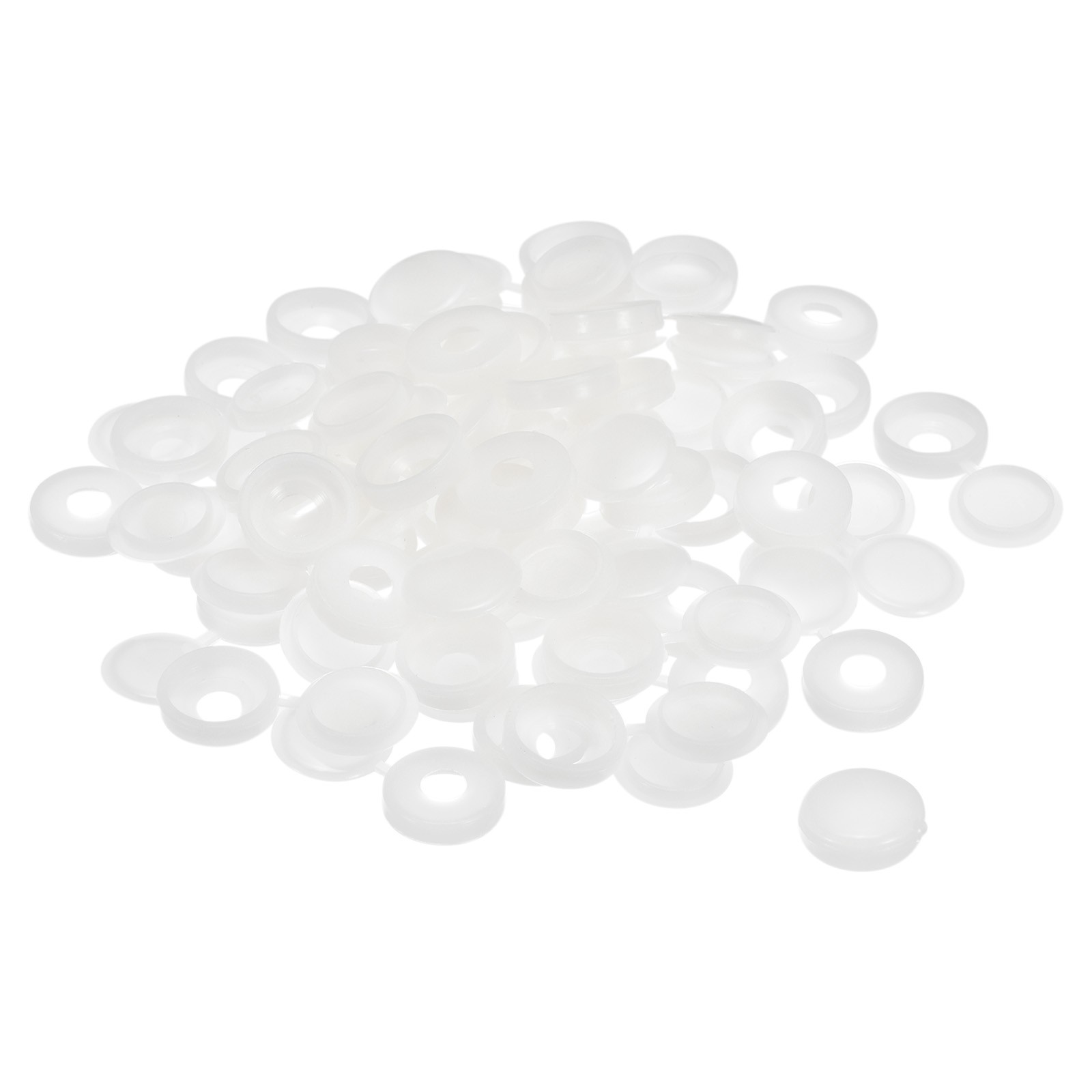 100Pcs 5mm Hinged Screw Cover Caps Plastic Fold Screw Snap Covers White]