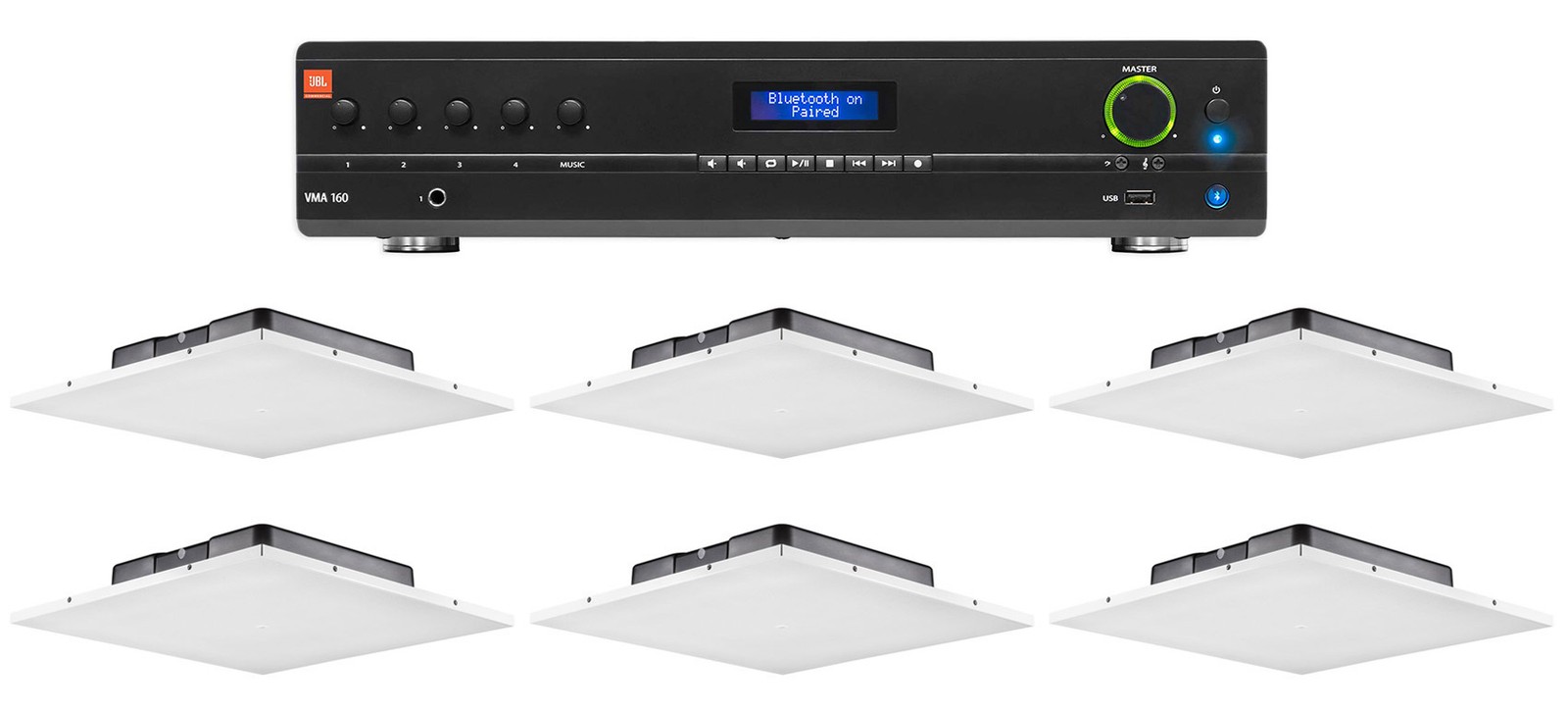 Office/Restaurant/Cafe/Bar Audio Package w/6) JBL drop Ceiling Tile Speakers+Amp Office/Restaurant/Cafe/Bar Audio Package w/6) JBL drop Ceiling Tile Speakers+Amp