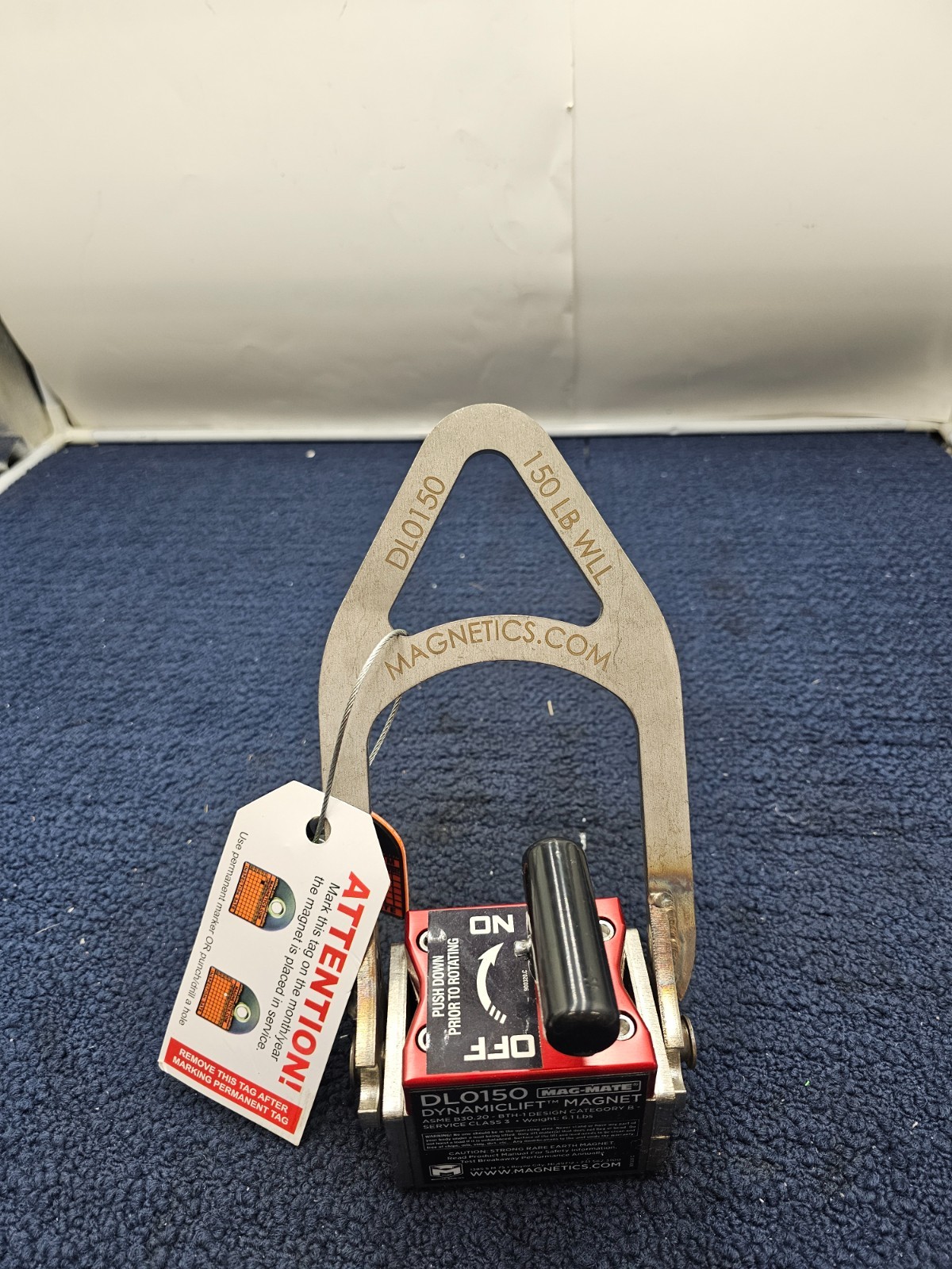 MAG-MATE DL0150 Dynamic Lift Magnet, 150 lbs. Lifting Capacity On/Off Handle