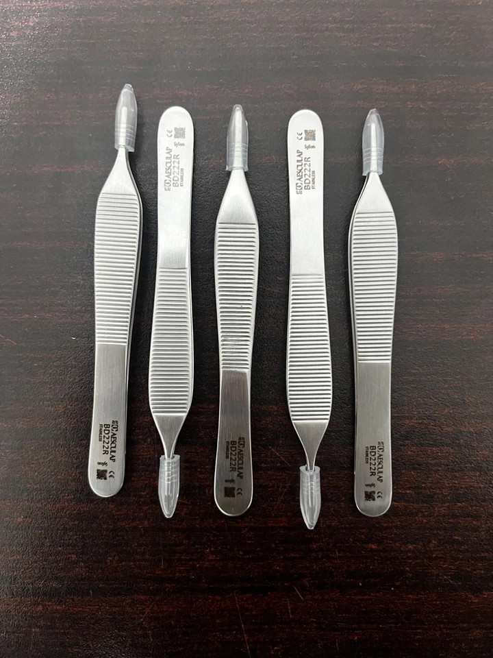 Aesculap BD222R ADSON Tissue Forceps Delicate Serrated 4-34 Lot of 5 PCS Aesculap BD222R ADSON Tissue Forceps Delicate Serrated 4-34 Lot of 5 PCS