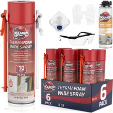 Kraken Wide Spray Foam Insulation Closed Cell Expanding Fire Rated 60BrF 6x16oz picture