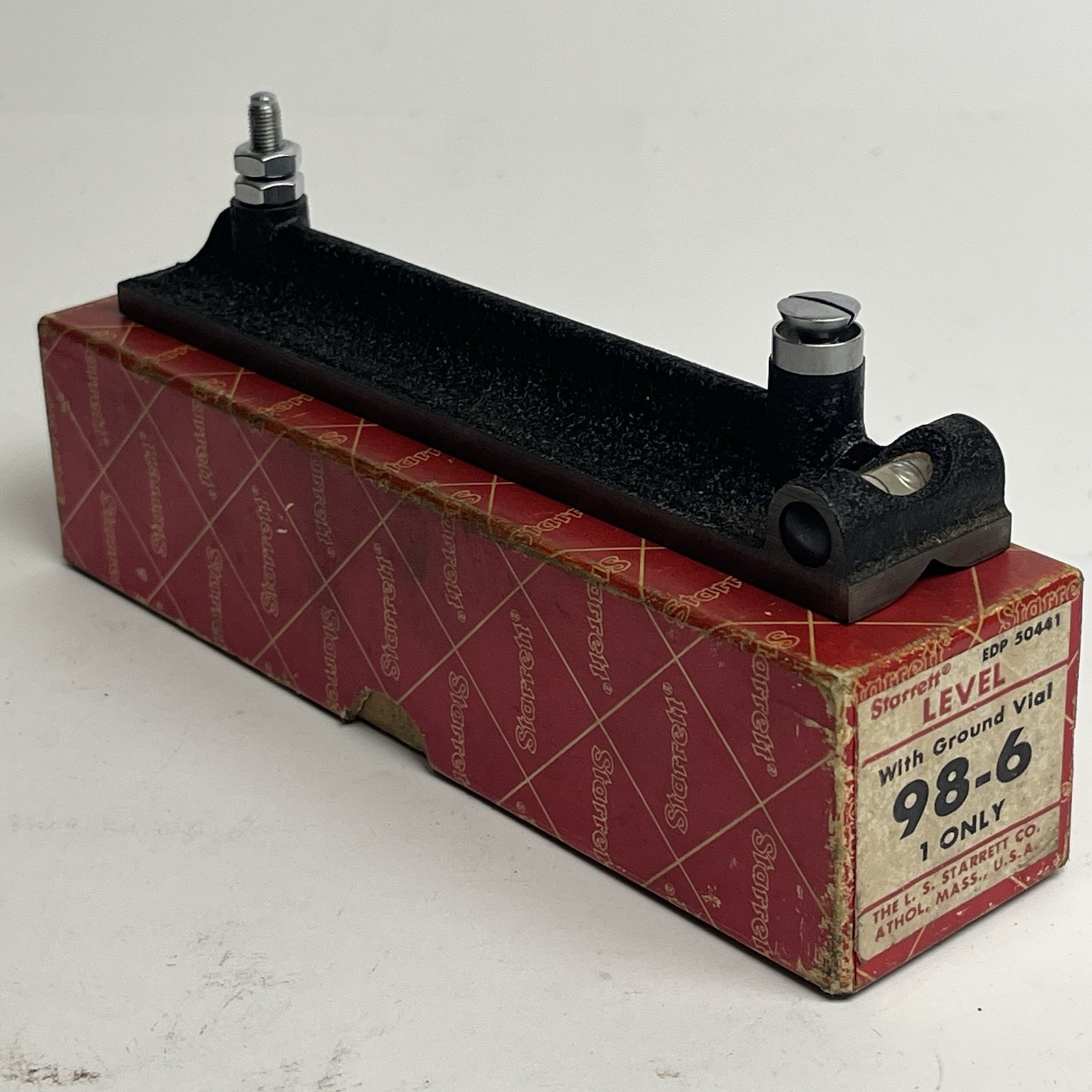 Vintage Starrett 98-6 Precision Machinist Level Base & Box For Parts/Repair Vintage Starrett 98-6 Precision Machinist Level Base & Box For Parts/Repair