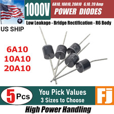 5x 6A10, 10A10, 20A10 | 1000V 1KV Axial Rectifier Diode Solar or GP | US Ship picture