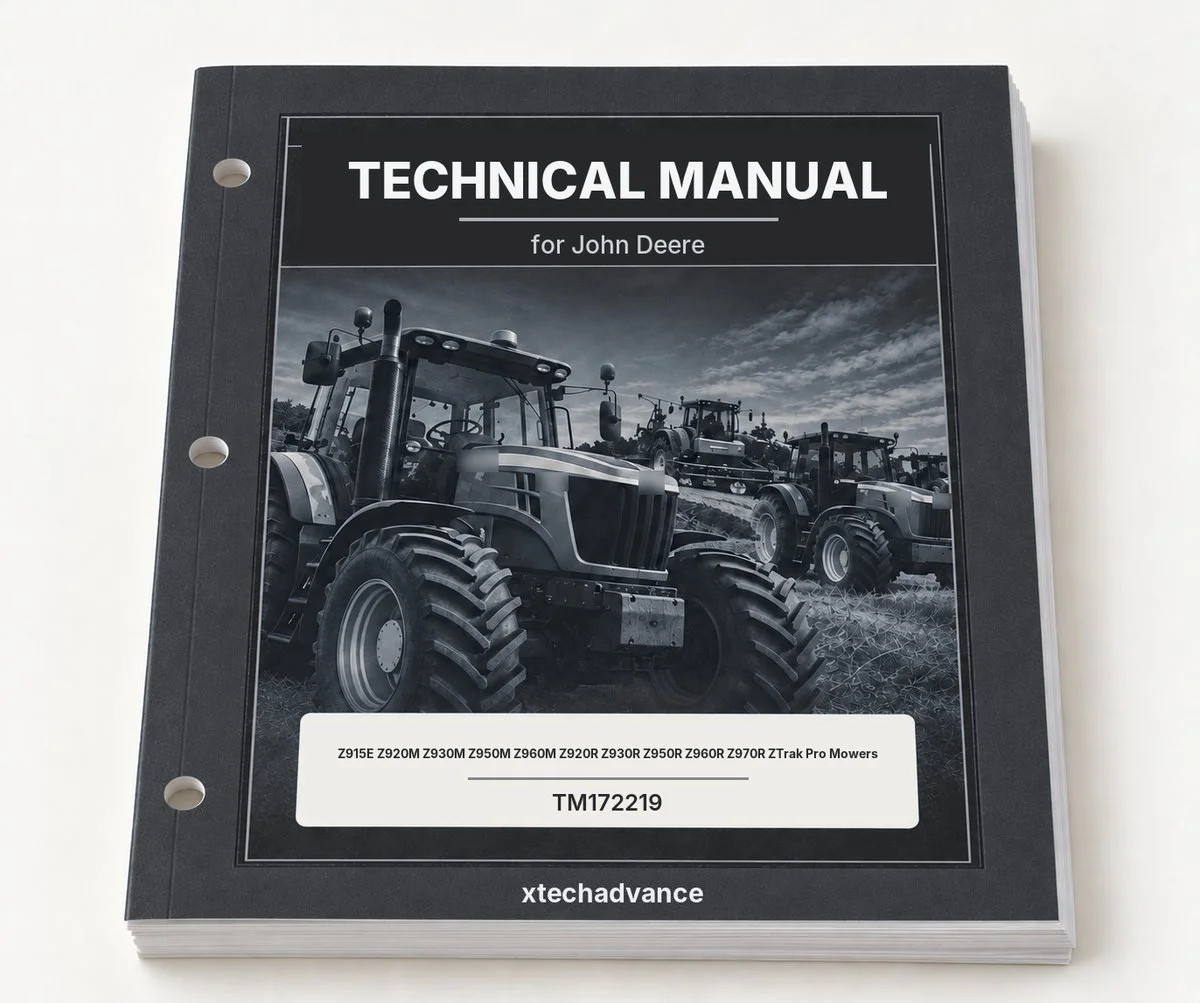 Technical Manual fits John Deere Z915E Z920M Z930M ZTrak Pro Mowers TM172219
