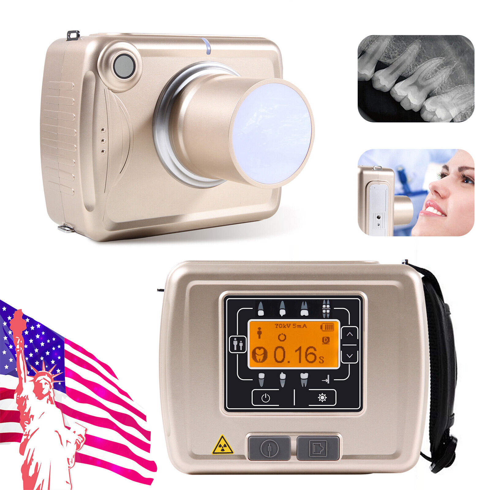 2 pcs Woodpeck Style Dental Wireless X-ray Machine Digital Sensor Imaging Unit