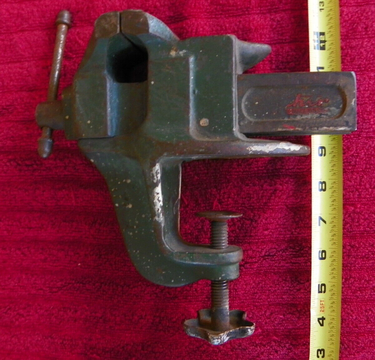 Vintage Luther Warren Bench Vise Clamp On 2 1/2in 2nd SMALL VISE ALSO 2 1/2in