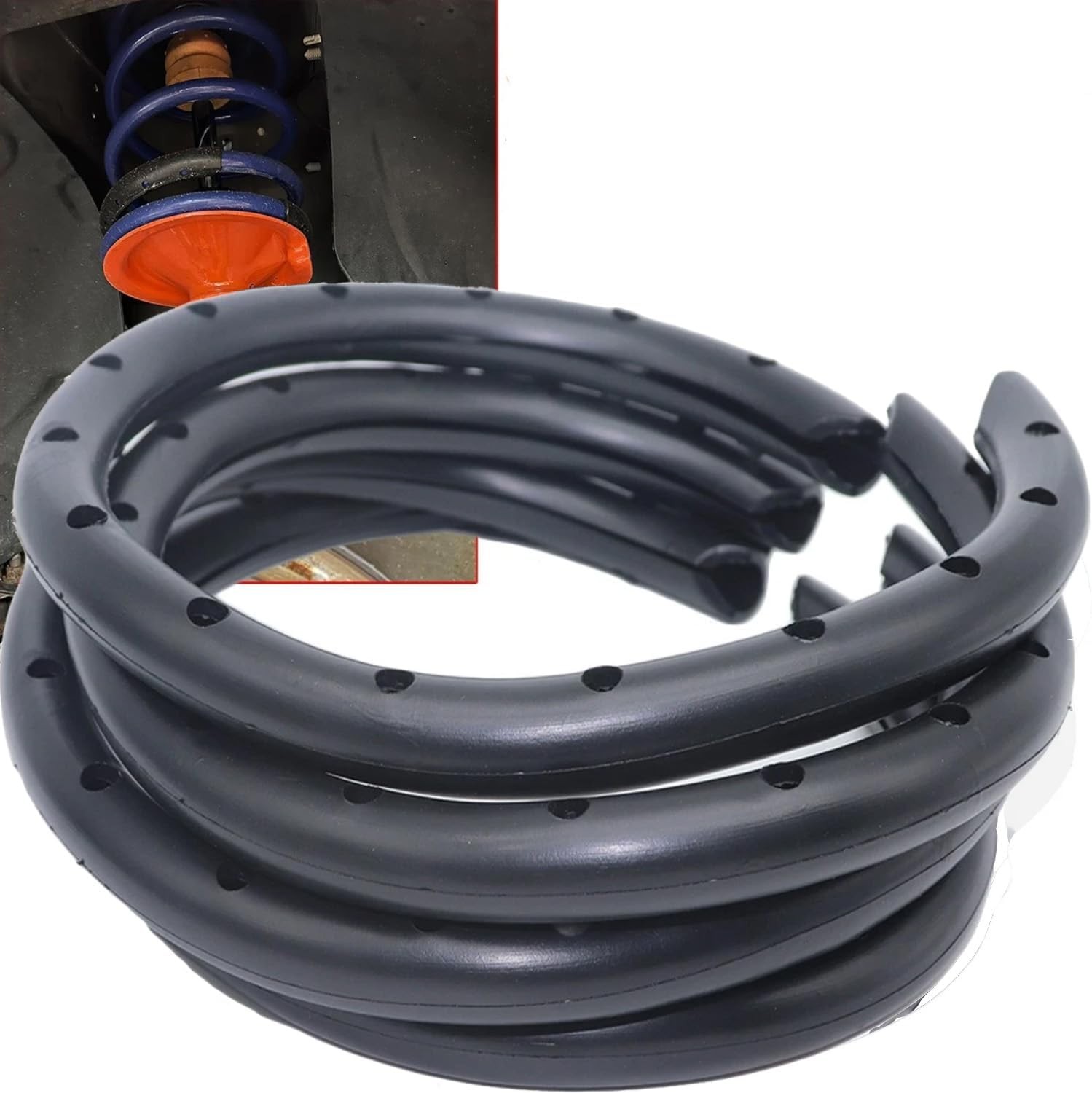 4PCS Universal Coil Spring Silencer Insulator Rubber Sleeve Front Rear Lower Sus 4PCS Universal Coil Spring Silencer Insulator Rubber Sleeve Front Rear Lower Sus