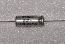 5 pcs  Sprague 500D+ - 10uF  150V  Capacitor -Axial Aluminum Electrolytic NOS picture