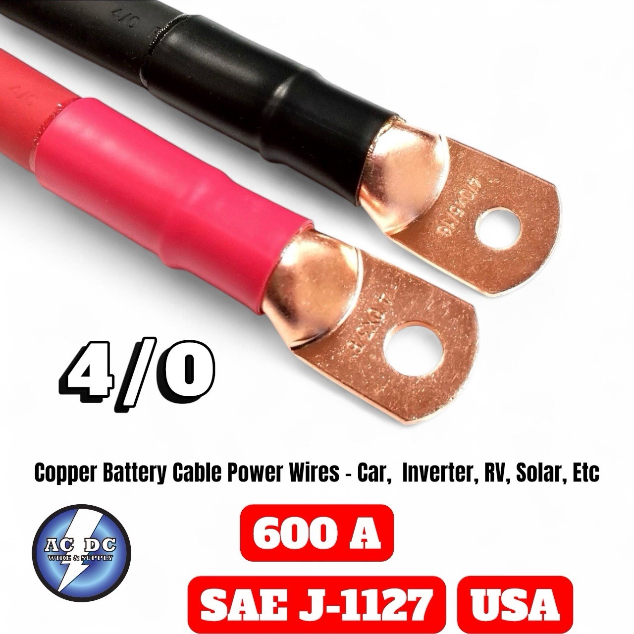 4/0 AWG GAUGE Copper Battery Cable Power Wire Car, Inverter, RV, Solar 4/0 AWG GAUGE Copper Battery Cable Power Wire Car, Inverter, RV, Solar