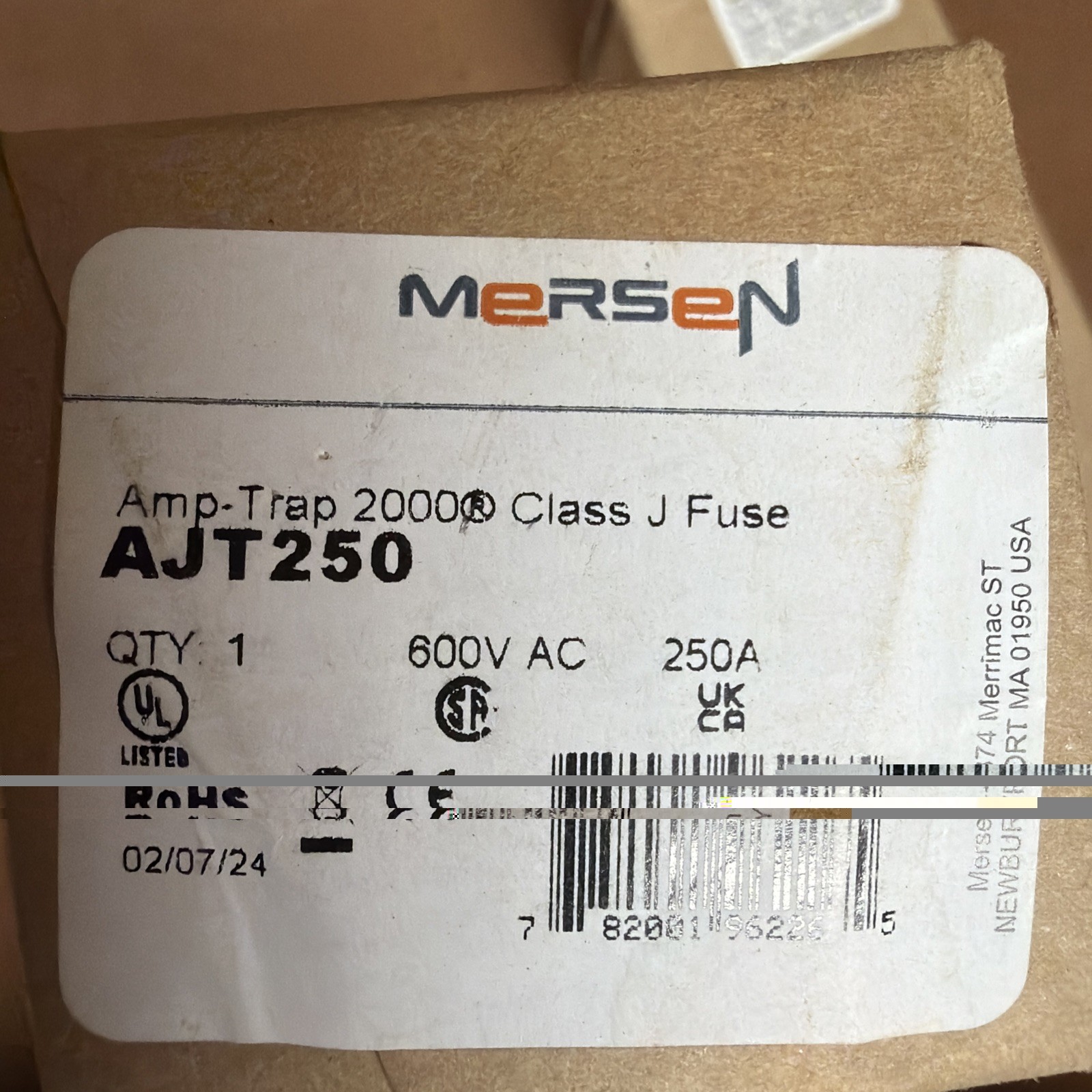 New Mersen Ferraz Shawmut Amp-Trap AJT250 250 Amp 600V AC Class J Indicator Fuse