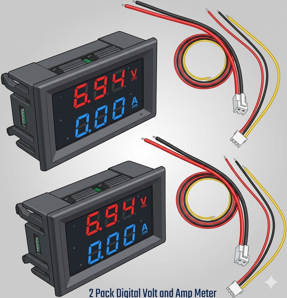 2pcs DC 100V 10A Voltmeter Ammeter LED Dual Volt Amp Meter Voltage Current Gauge 2pcs DC 100V 10A Voltmeter Ammeter LED Dual Volt Amp Meter Voltage Current Gauge