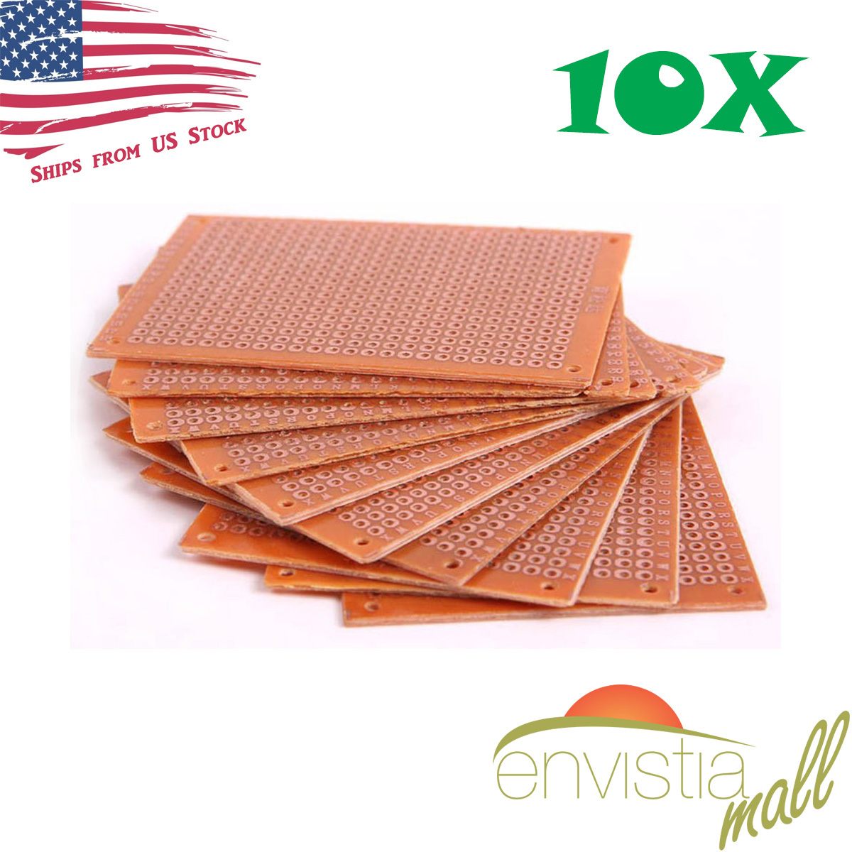 10 Pcs 5x7cm (2x3in) PCB Prototyping Perf Boards Breadboards Circuit Boards