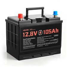 VEVOR 12V 105Ah Dual Purpose LiFePO4 Lithium Battery 1000 CCA Starter Deep Cycle picture