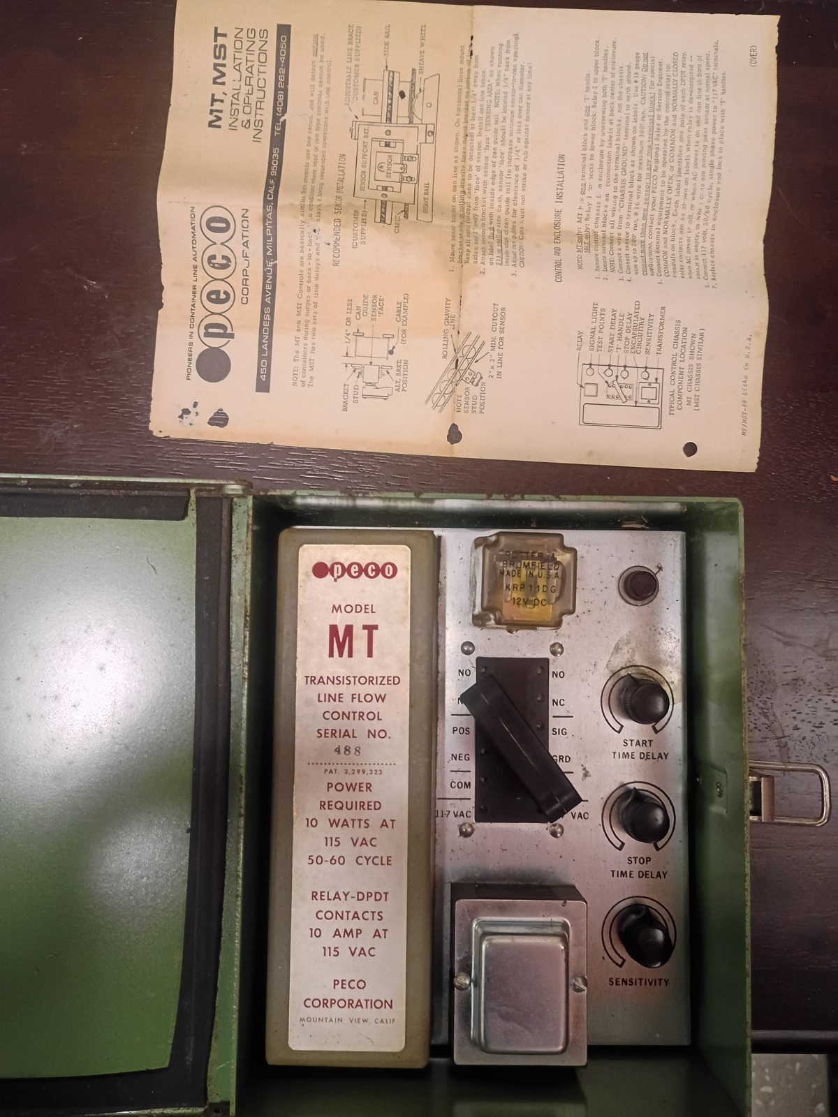 PECO CORPORATION Model MT Transistor Line Flow Control Can Container Automation PECO CORPORATION Model MT Transistor Line Flow Control Can Container Automation