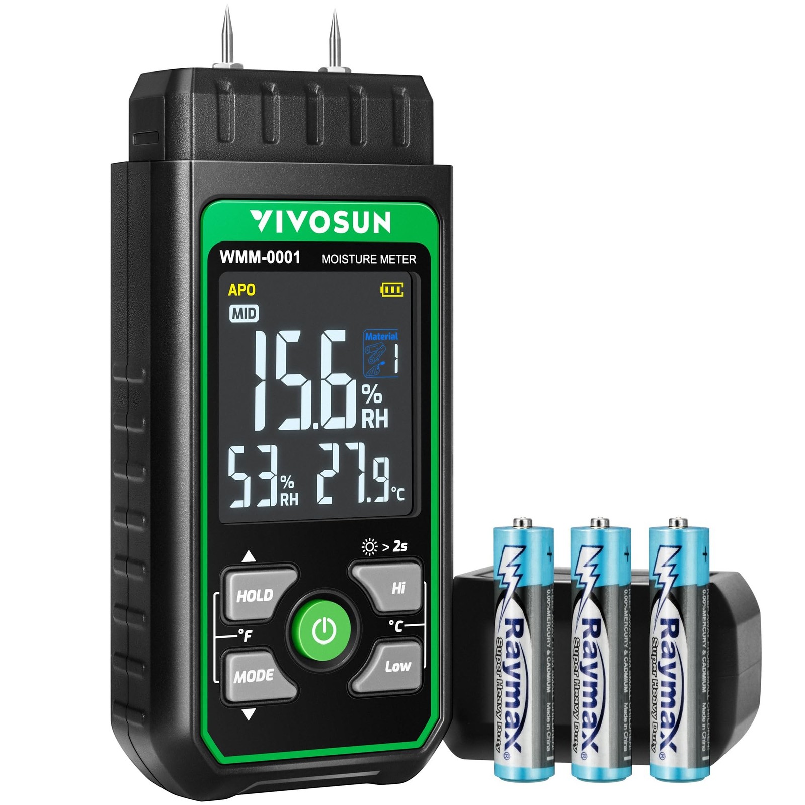 VIVOSUN Wood Moisture Meter, 3-In-1 Pin-Type Digital Moisture Tester, Ambient... VIVOSUN Wood Moisture Meter, 3-In-1 Pin-Type Digital Moisture Tester, Ambient...