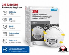3M 8210 N95 Particulate Respirator, 20 Masks Per Box, BRAND NEW EXP. 07/2030 picture