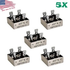5Pcs 1000V 50A Metal Case Single Phase Diode Bridge Rectifier KBPC5010 5X picture